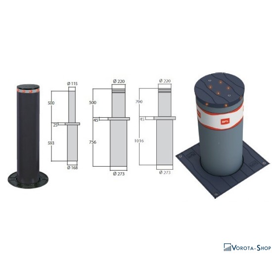 Боллард полуавтоматический BFT DAMPY B 115/500