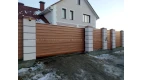 Откатные ворота (сварные) заполнение профнастил.