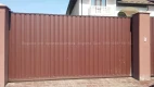 Откатные ворота (сварные) заполнение профнастил.