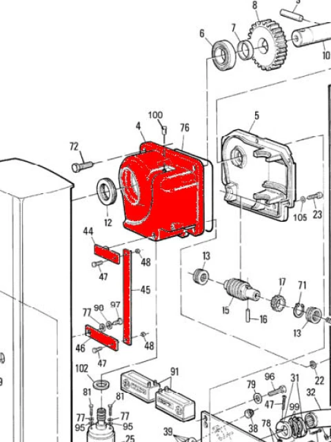 Корпус редуктора+розблокування WIL (BMG1512R01.4567)