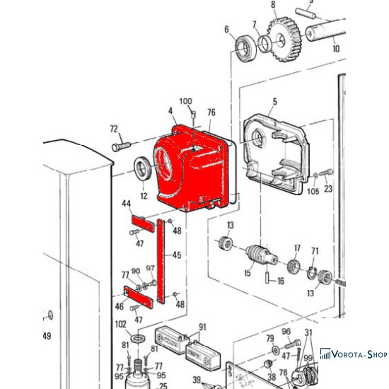 Корпус редуктора+розблокування WIL (BMG1512R01.4567)