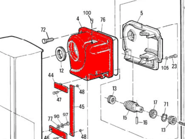 Корпус редуктора+розблокування WIL (BMG1512R01.4567)