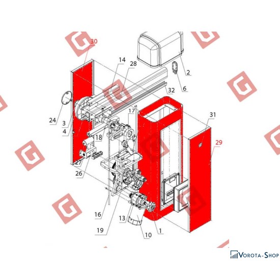 BS806.29+30 Корпус шлагбаума