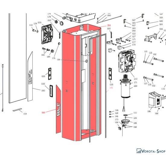 Корпус стійки GIOTTO ULTRA 36 (позиції 201, 192, 083)