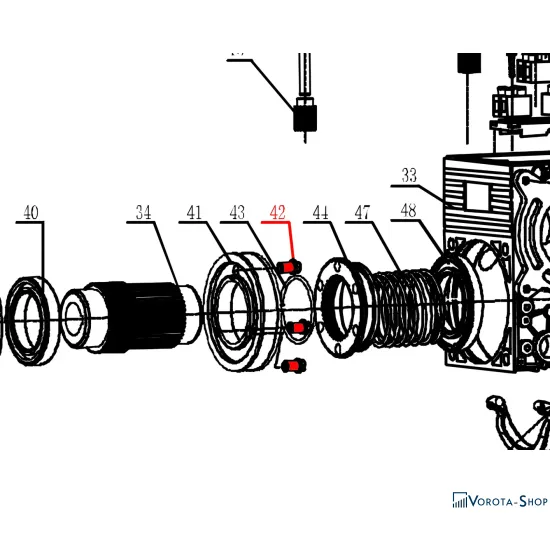 KGT3-50/6-50. 42 Палець шестерні (бабишка)