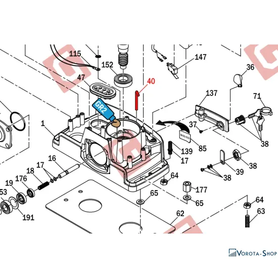 RS296 Штифт (палець) важеля розблокування