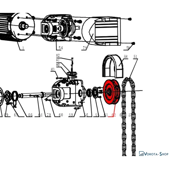 KGT3.50/6-50. 57 Ланцюгове колесо